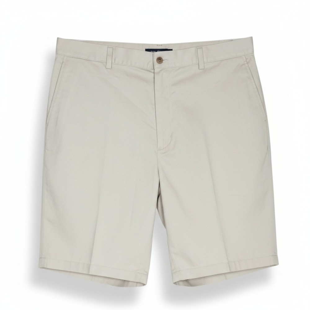 NWT Jos A Bank Men's 42R Tailored Fit Flat Front Cotton Shorts Beige